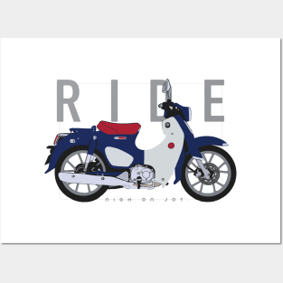 Ride super cub blue Posters and Art